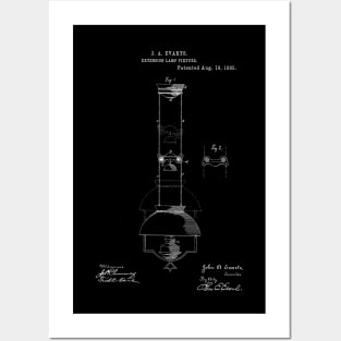 Extension Lamp Fixture Vintage Patent Hand Drawing Posters and Art